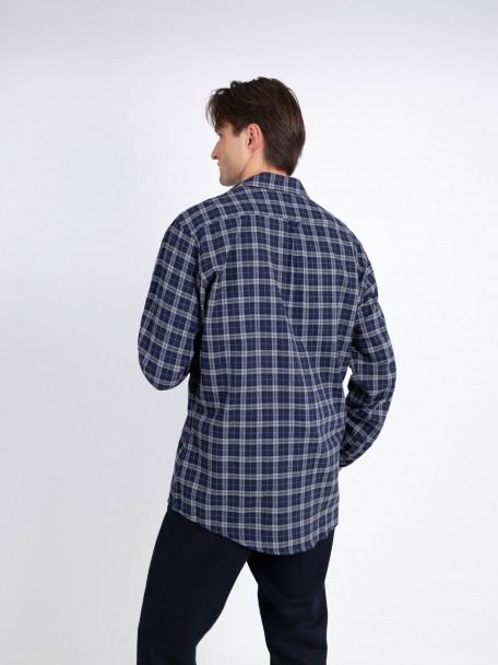 Camisa de algodão padrão xadrez Camisa de algodão padrão xadrez
