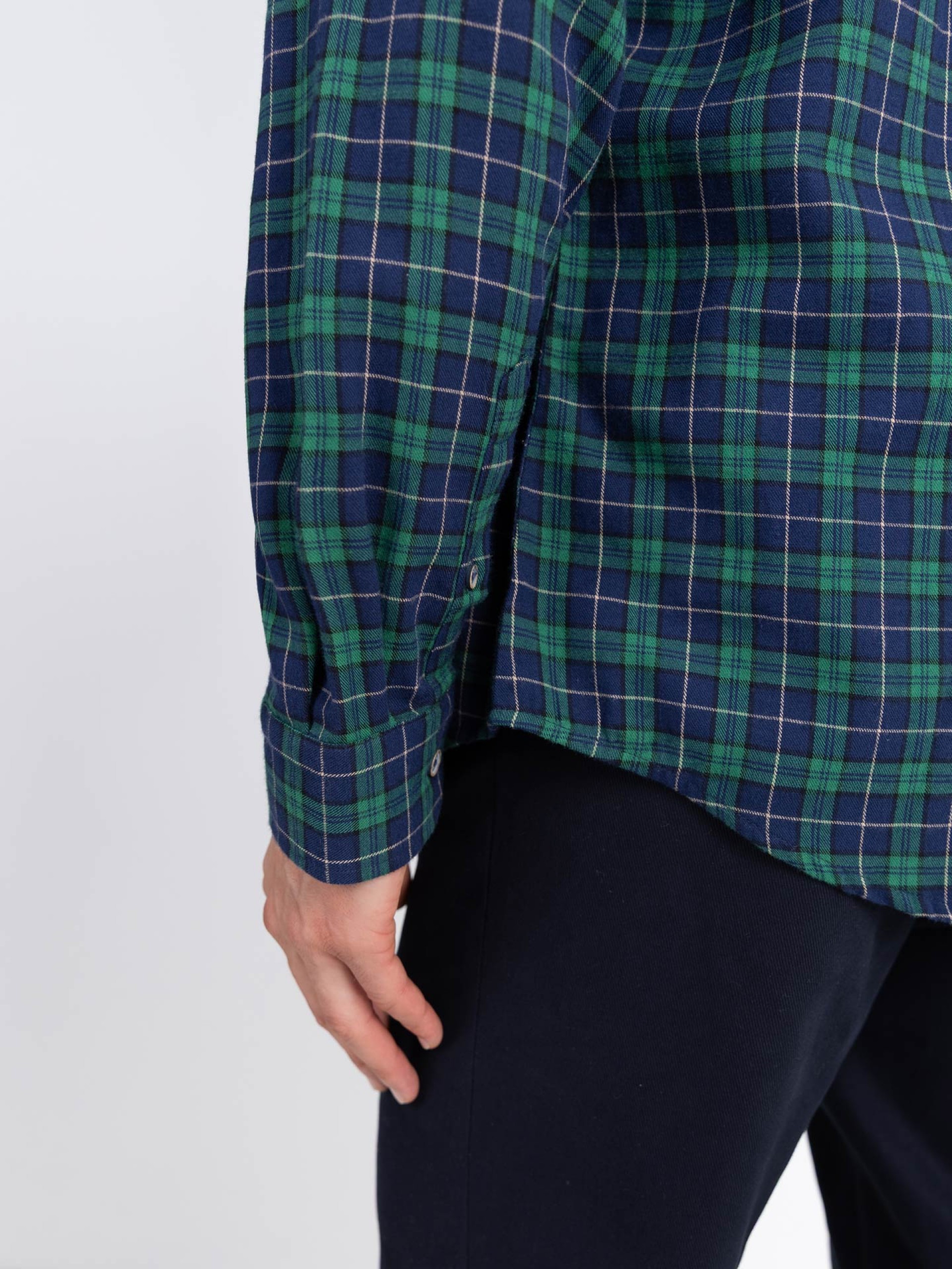 Camisa de algodão padrão xadrez