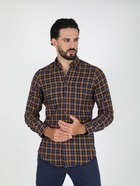 Camisa de algod�o padr�o xadrez