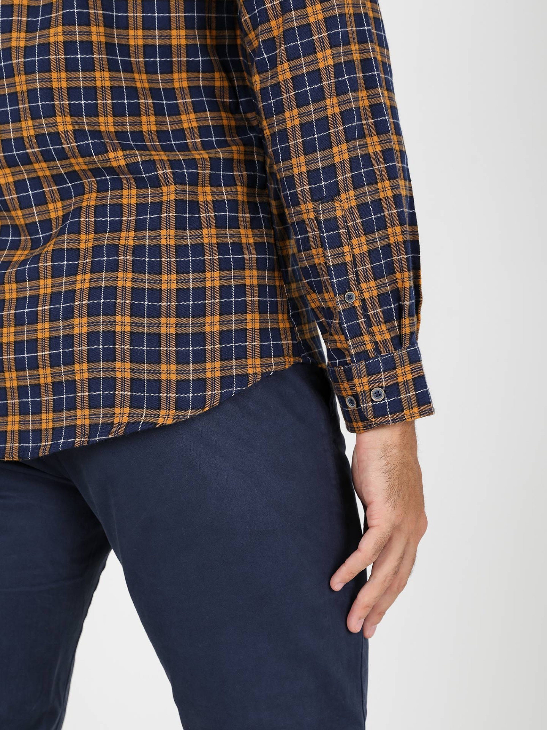 Camisa de algodón con estampado a cuadros