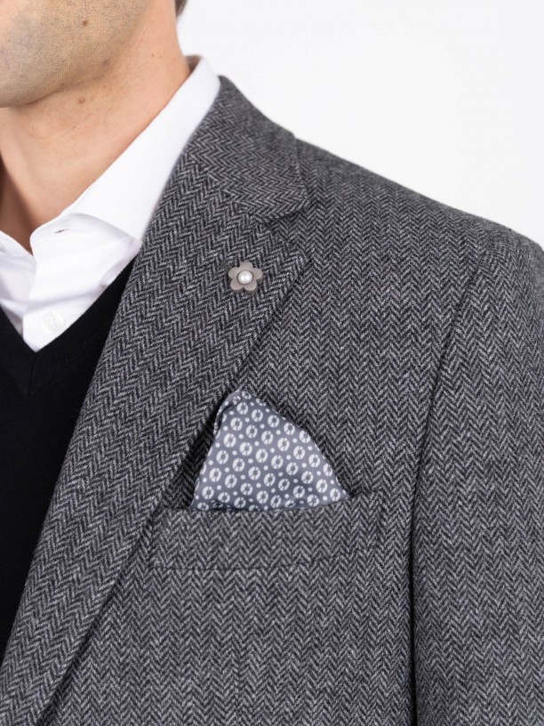 Americana de lana con micropatrn