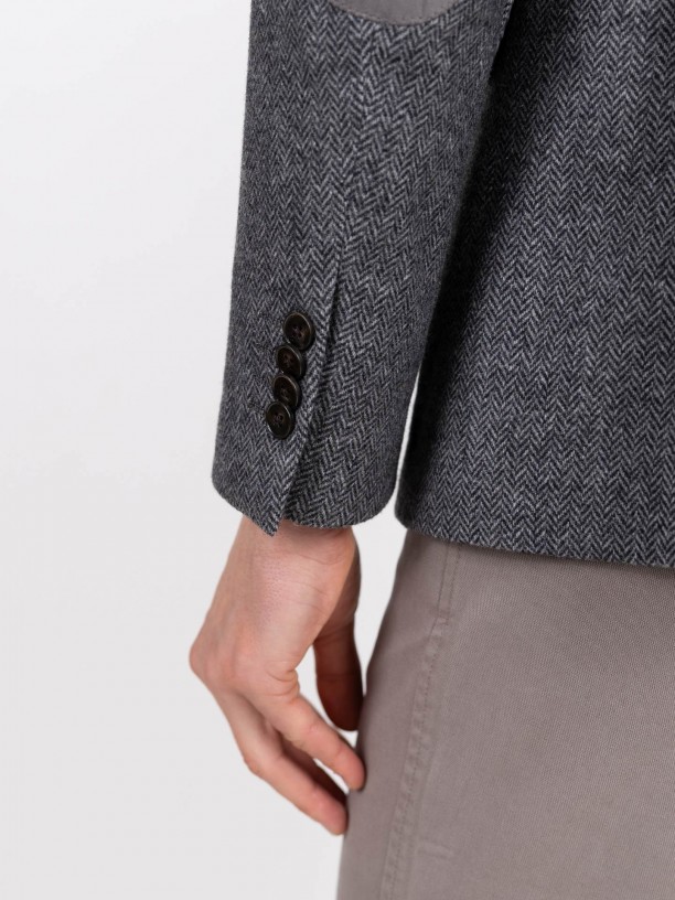 Americana de lana con micropatrn