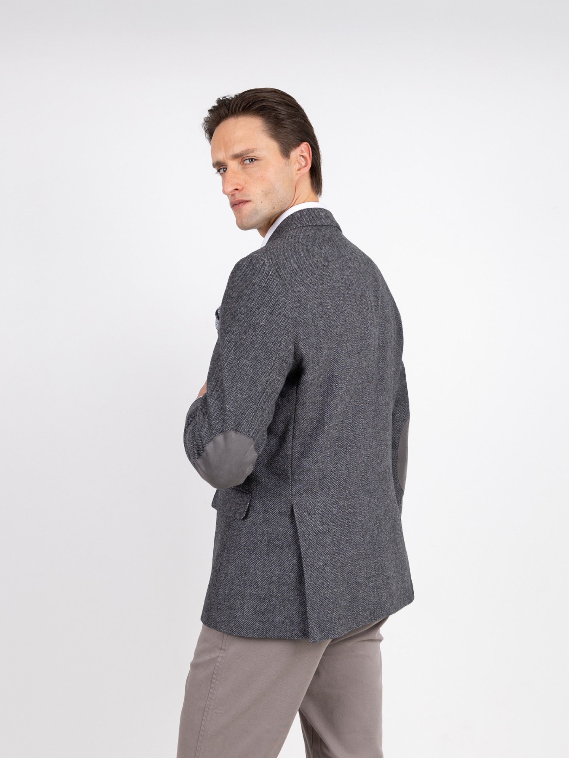 Americana de lana con micropatrón