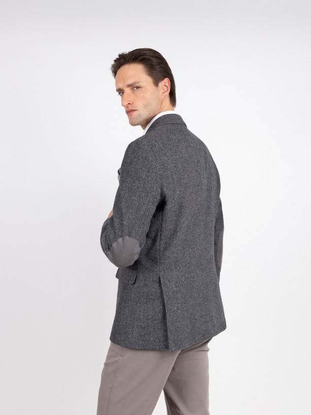 Americana de lana con micropatrn