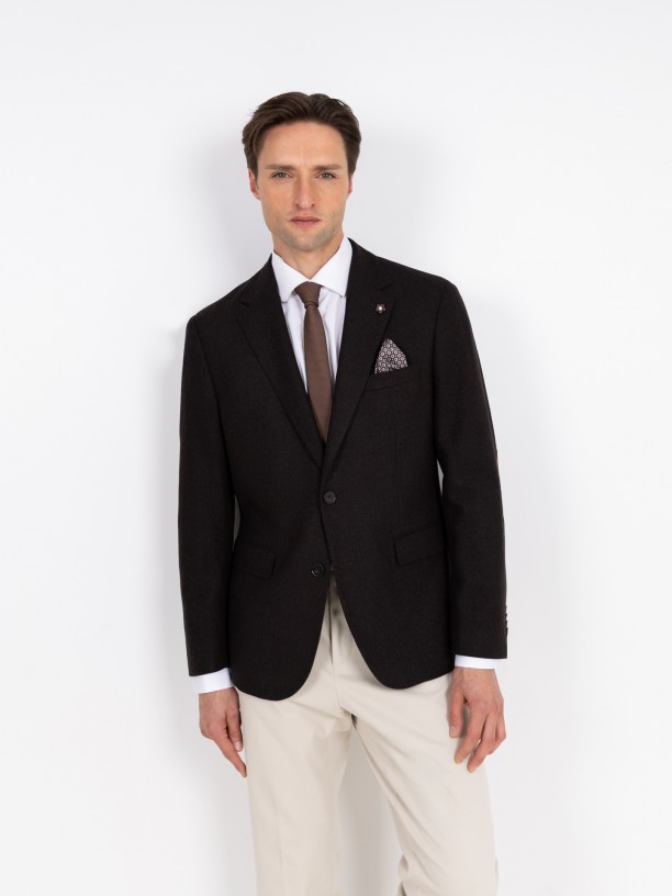 Americana de lana con micropatrn