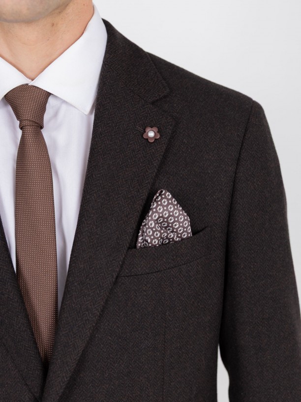 Americana de lana con micropatrn