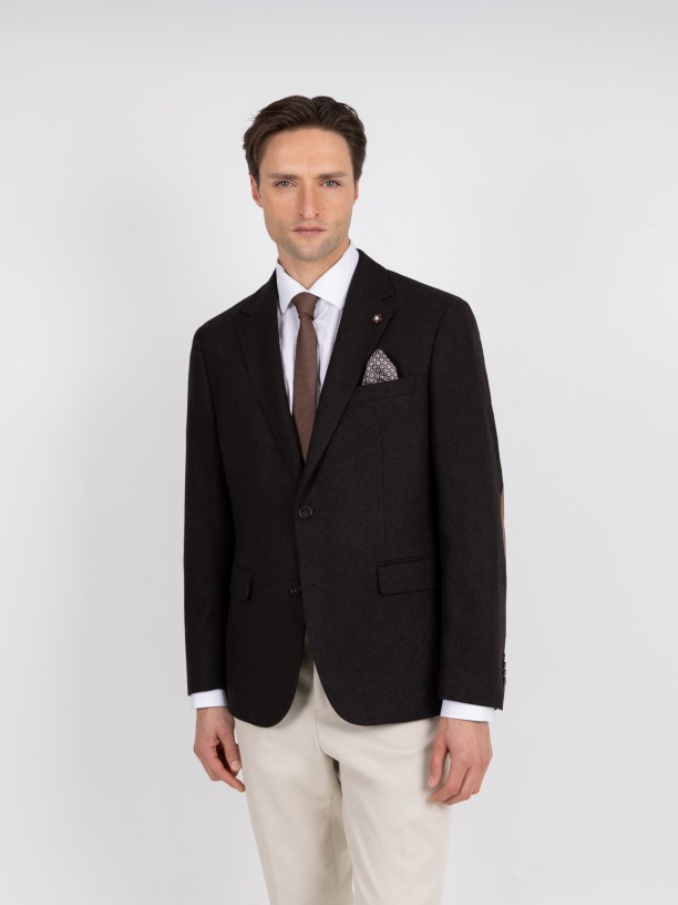 Americana de lana con micropatrn