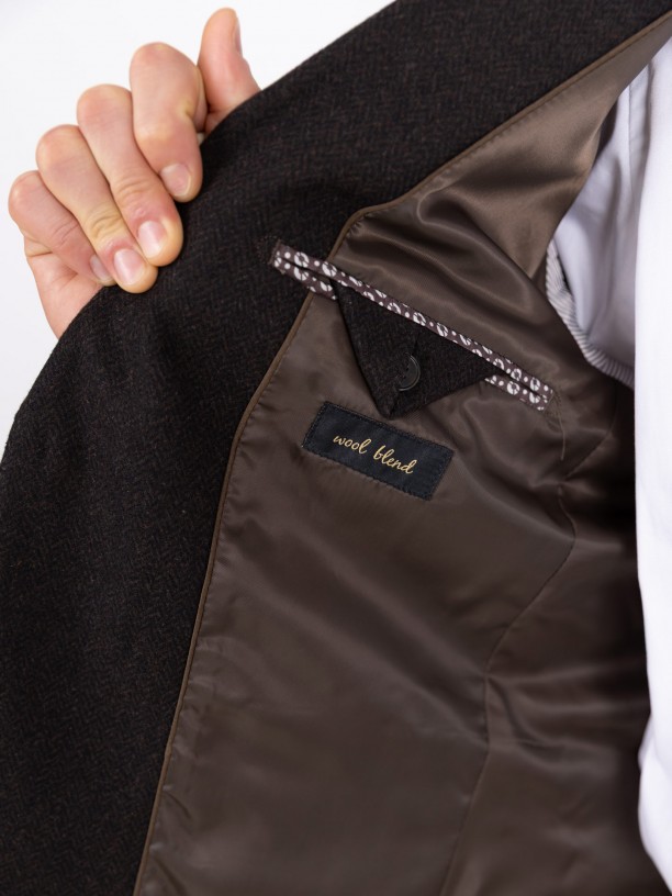 Americana de lana con micropatrn