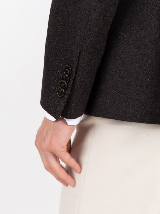 Americana de lana con micropatrn