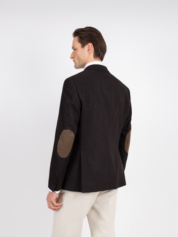 Americana de lana con micropatrn