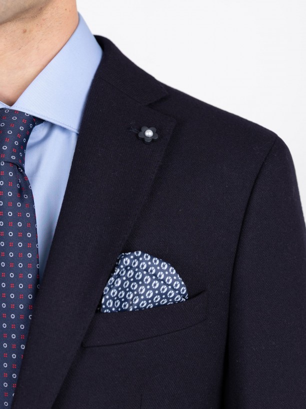 Blazer casual liso con lana