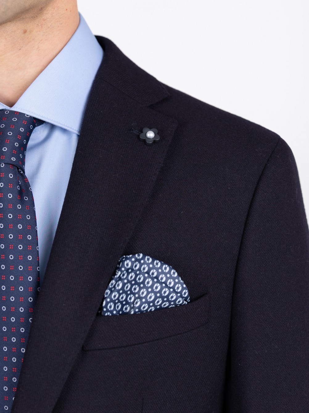 Blazer casual liso com lã
