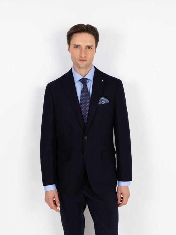 Blazer casual liso con lana