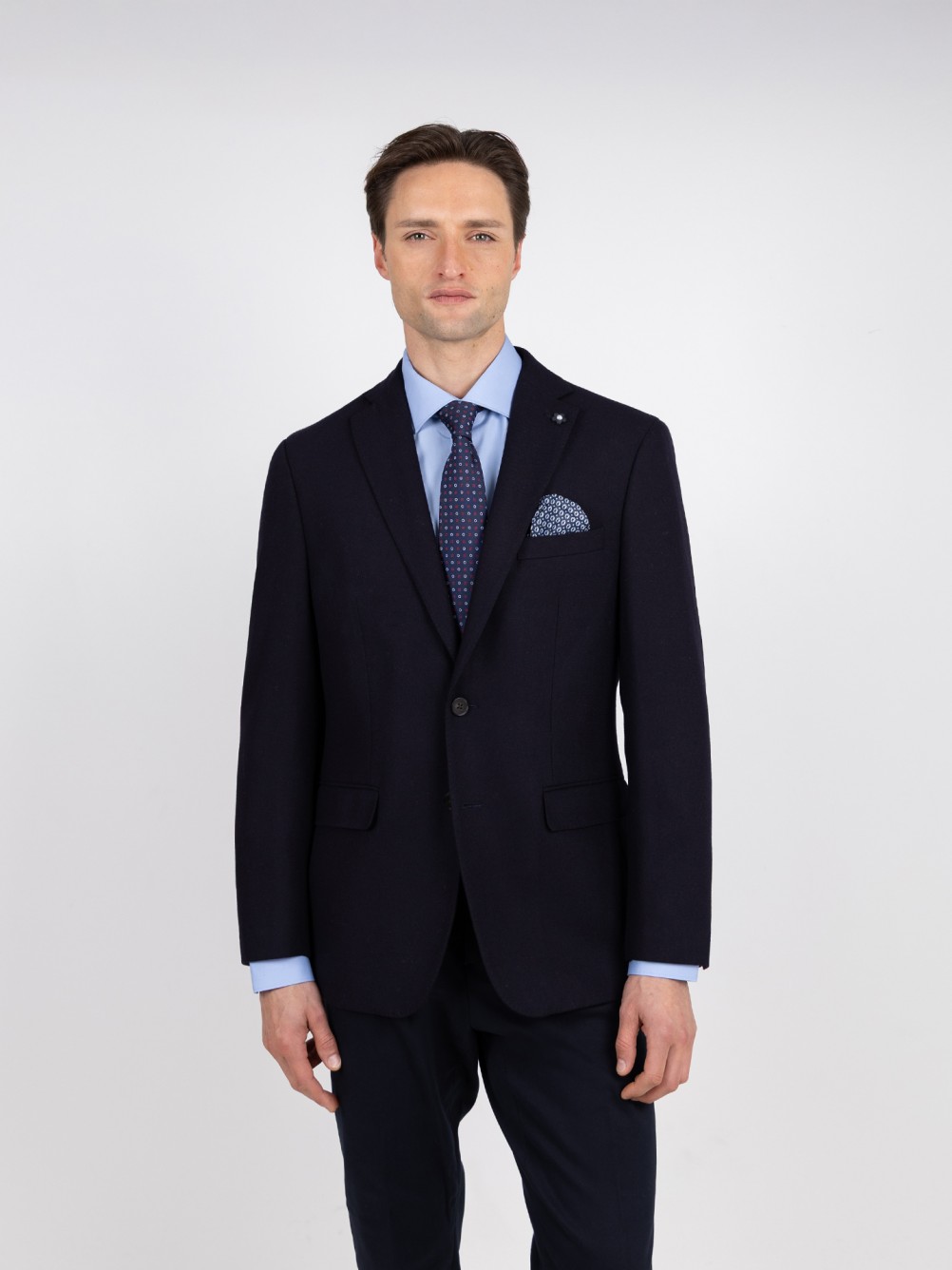 Blazer casual liso com lã