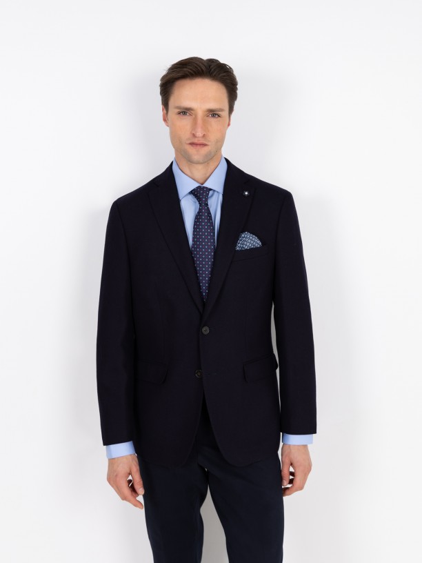 Blazer casual liso con lana