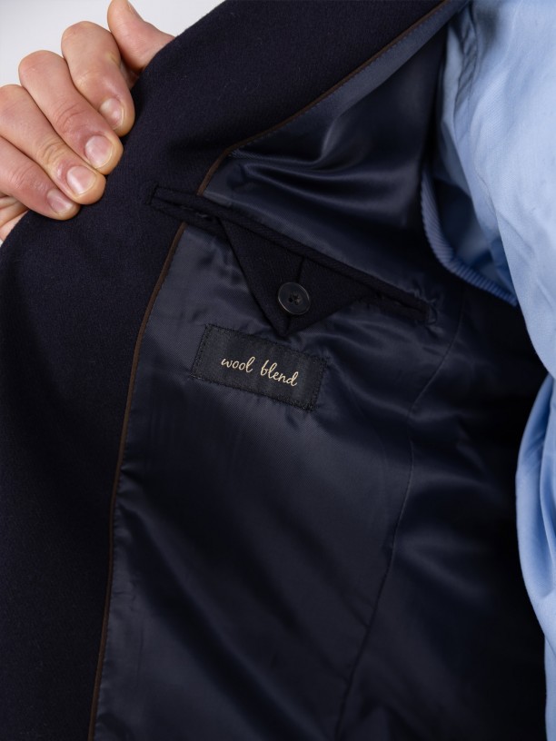 Blazer casual liso con lana