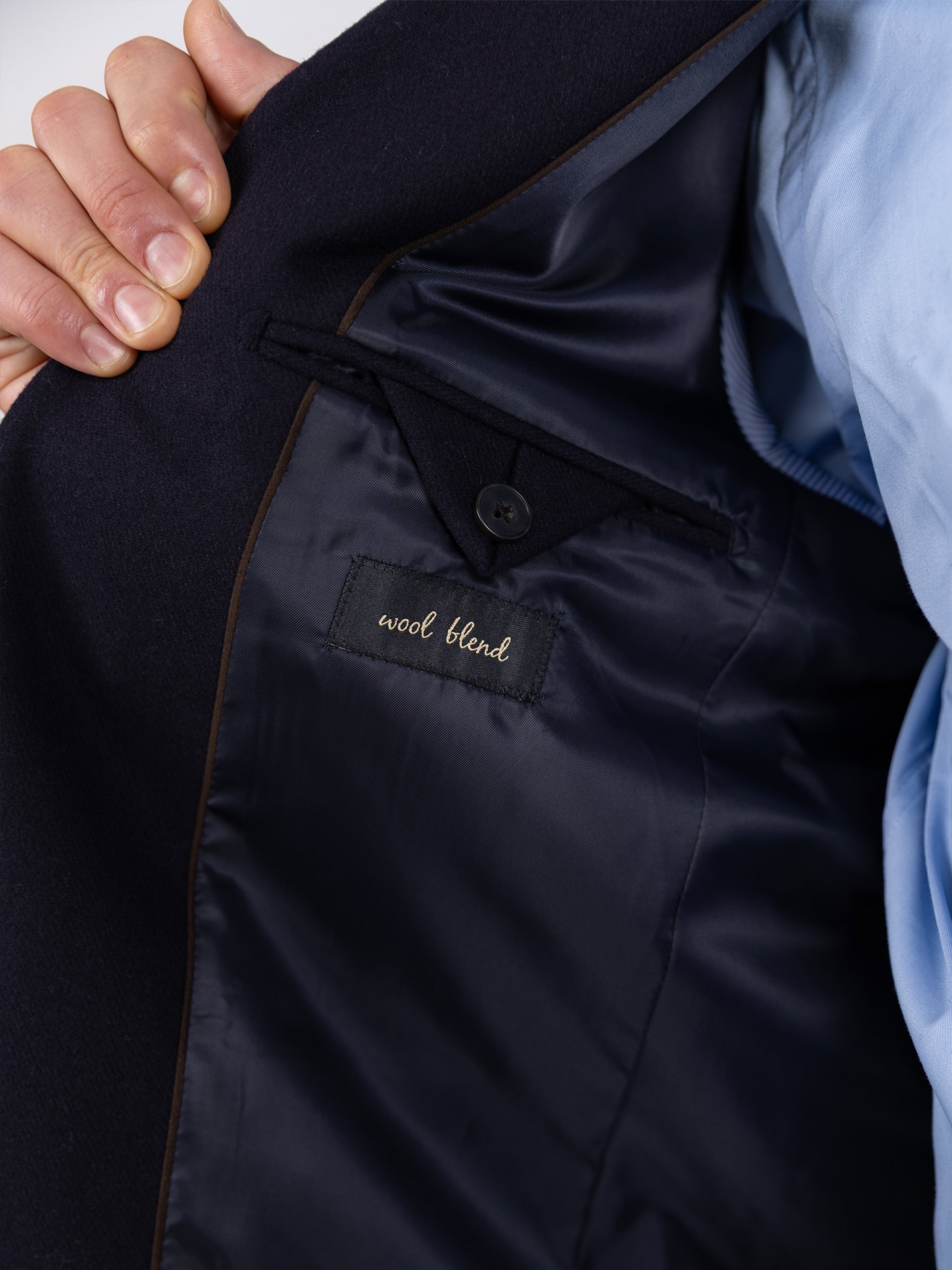 Blazer casual liso con lana