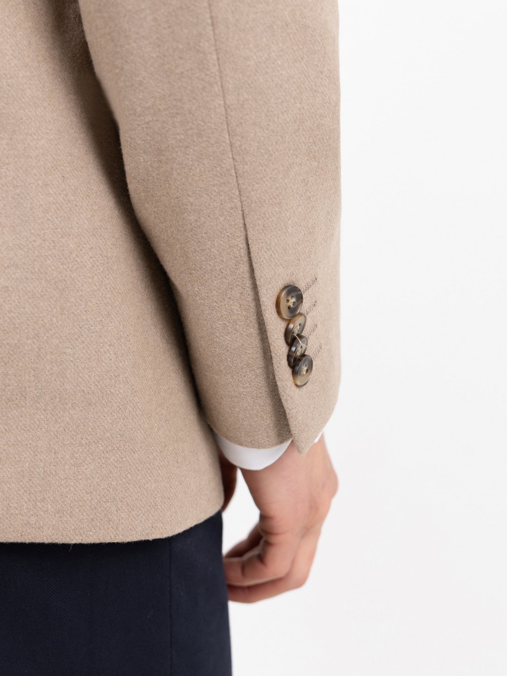 Blazer casual liso com lã