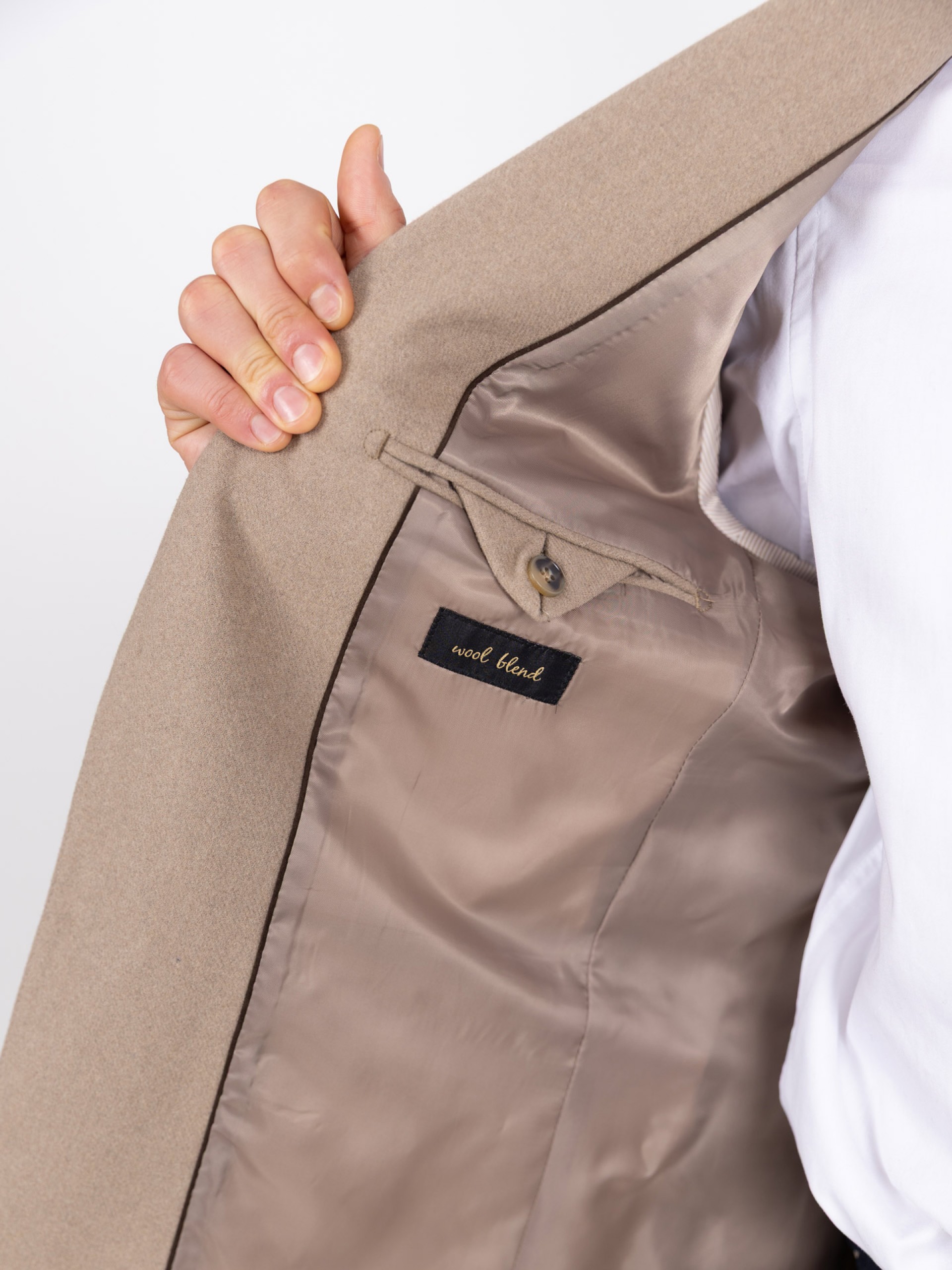 Blazer casual liso com lã