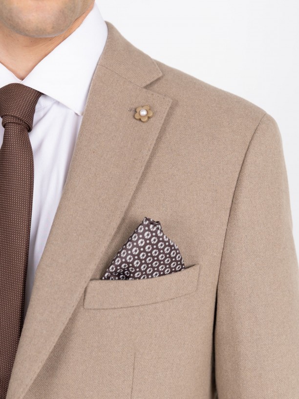 Blazer casual liso con lana Blazer casual liso con lana