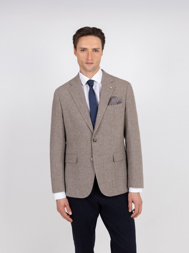 Americana de lana con micropatrón Americana de lana con micropatrón