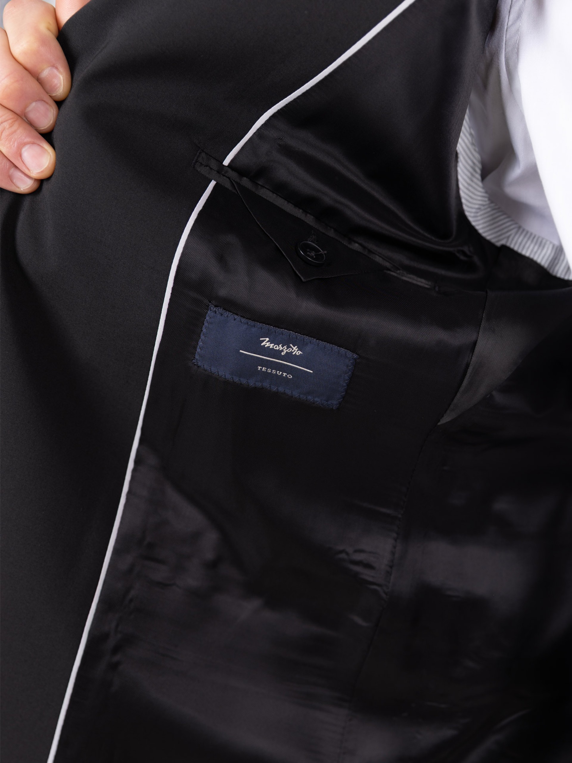 Traje liso regular fit de lana