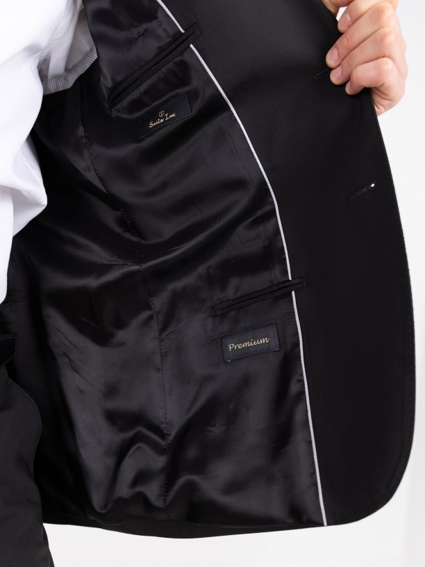 Traje liso regular fit de lana Traje liso regular fit de lana