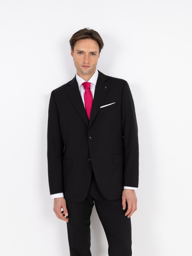 Traje liso regular fit de lana Traje liso regular fit de lana