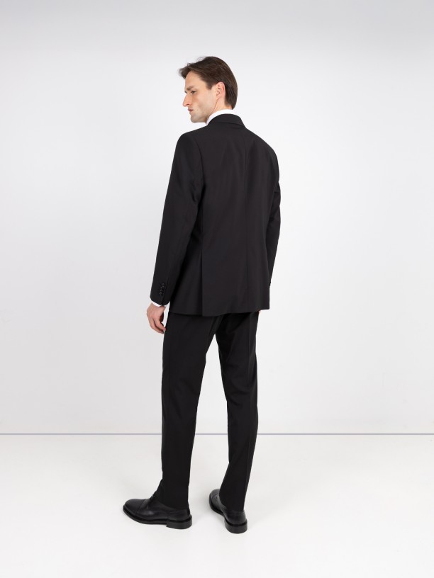 Traje liso regular fit de lana Traje liso regular fit de lana