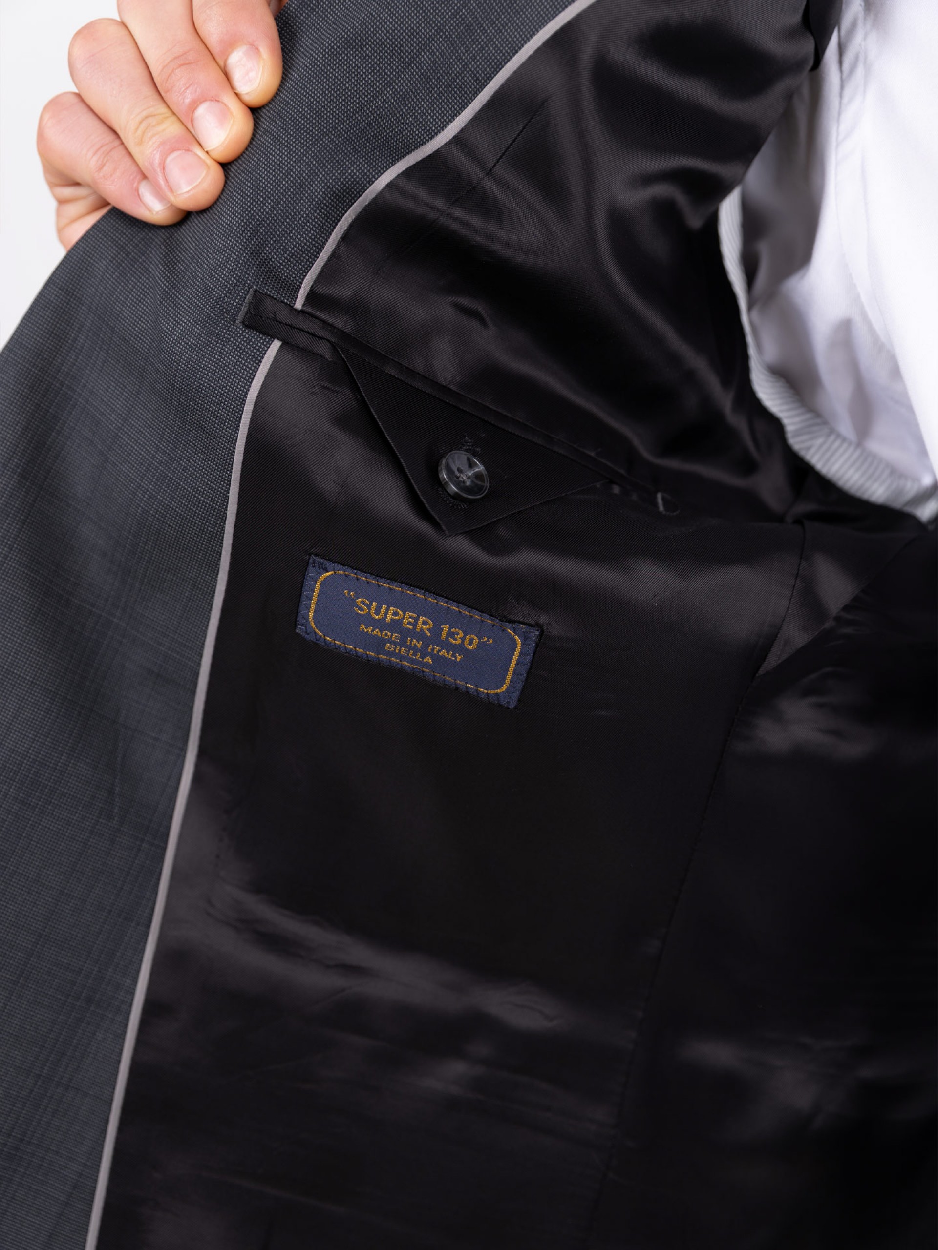 Traje micro estampado regular fit 100% lana