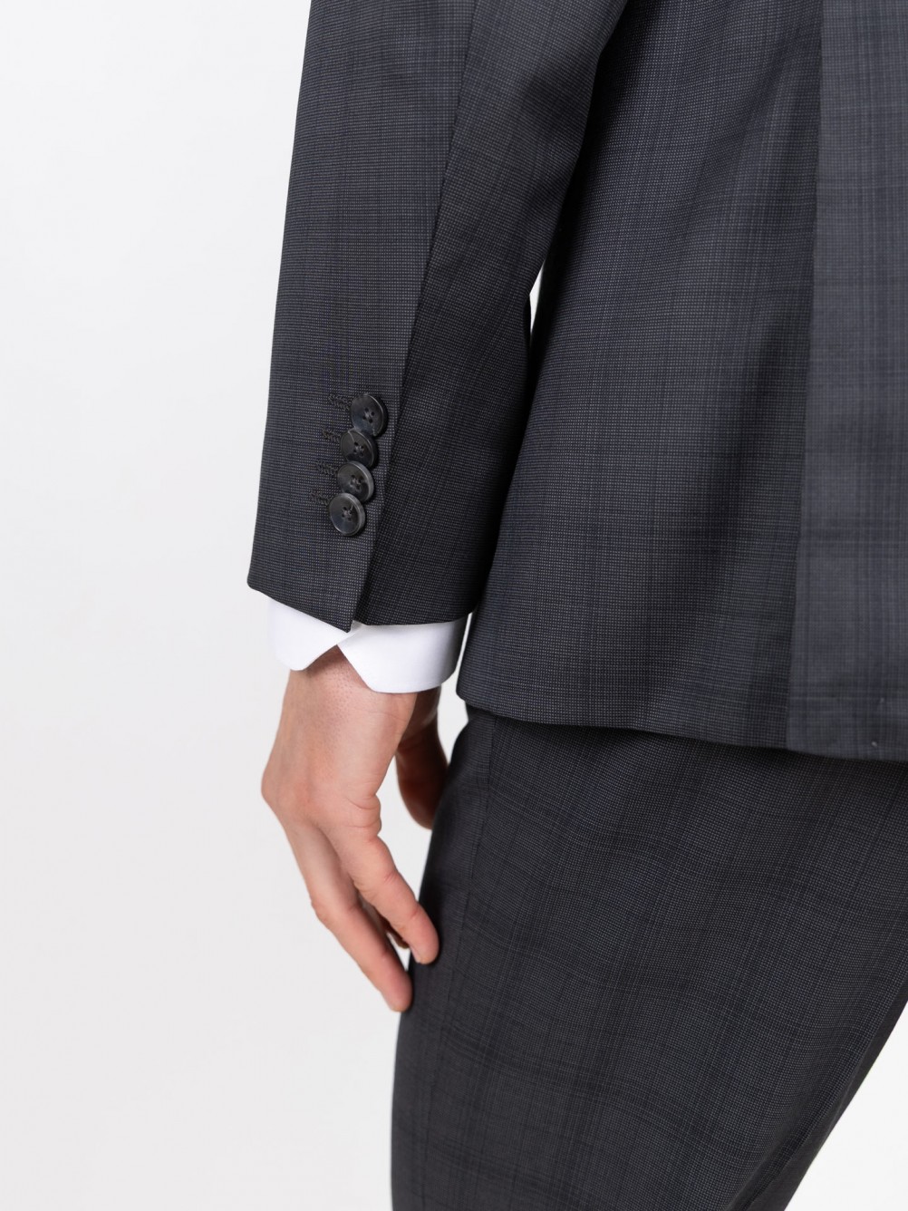 Micro pattern regular fit 100% wool suit