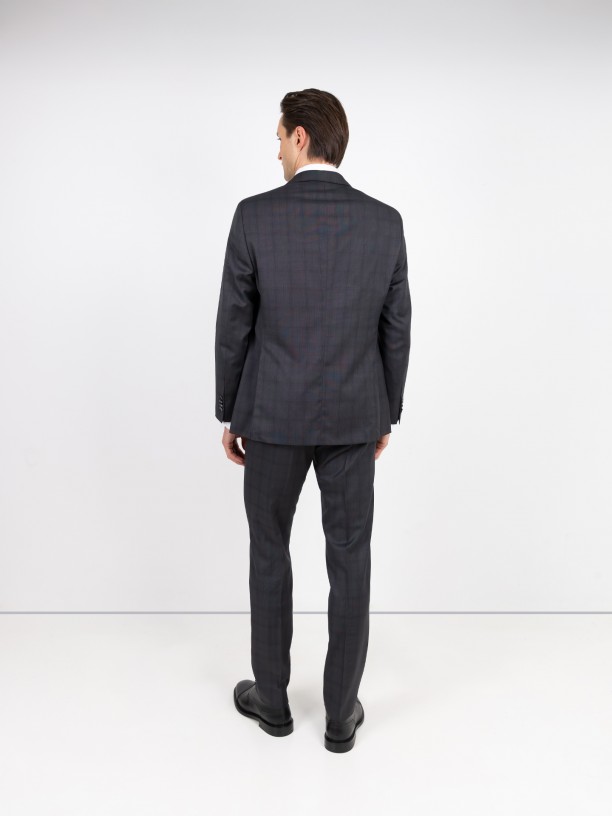 Traje micro estampado regular fit 100% lana Traje micro estampado regular fit 100% lana