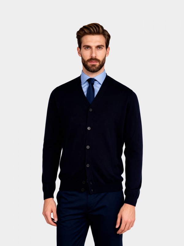 Cardigan de malha algodo e caxemira