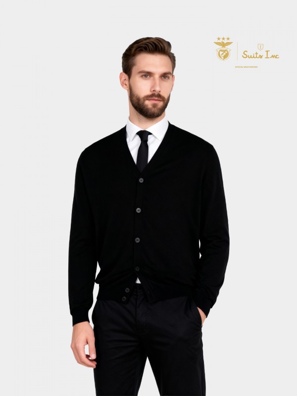 Cardigan de malha algodo e caxemira