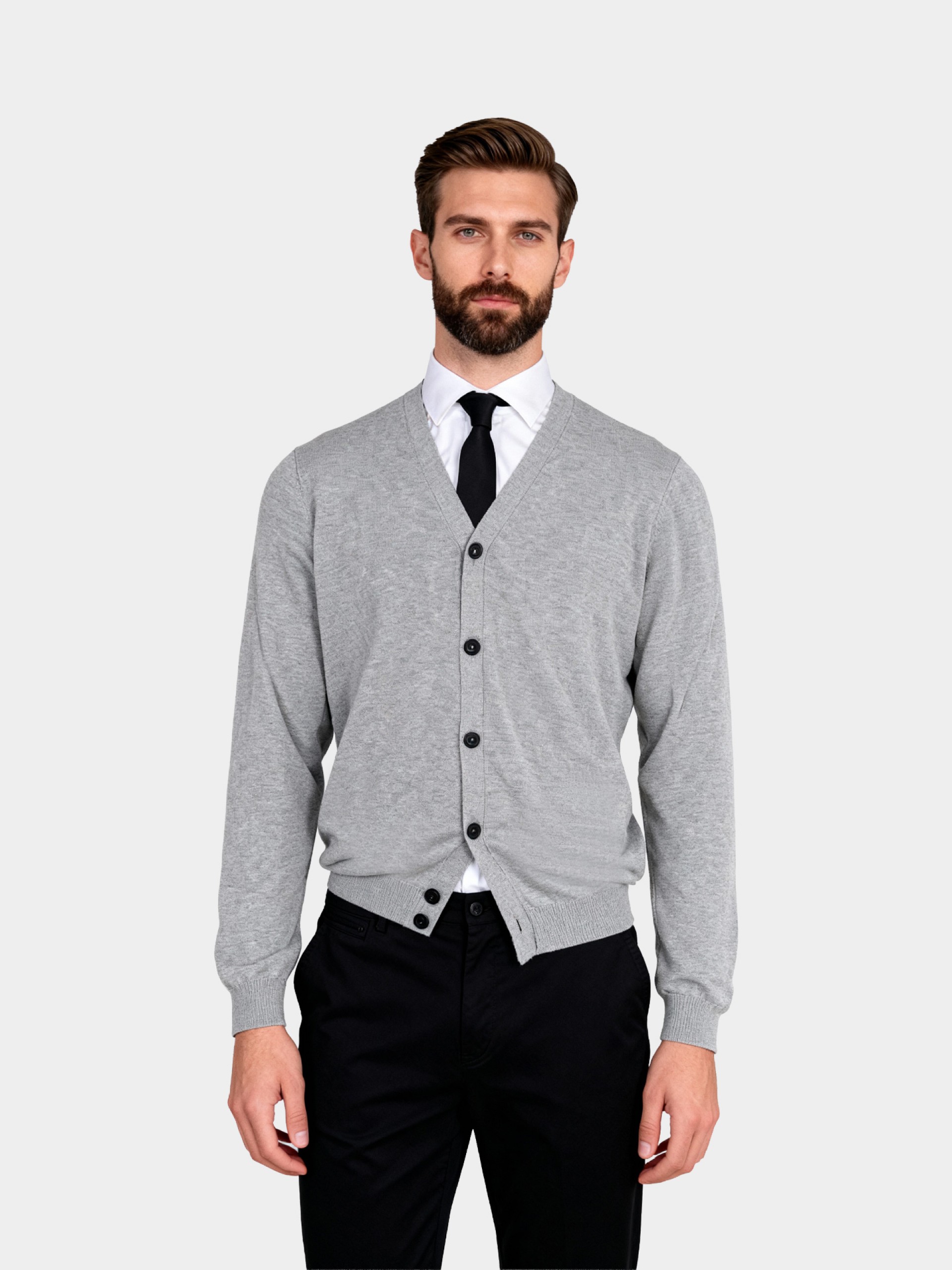 Cardigan de malha algodão e caxemira