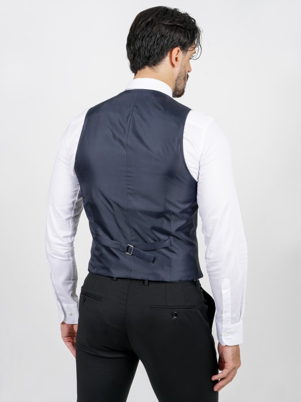 Plain slim fit waistcoat vegan fabric Plain slim fit waistcoat vegan fabric