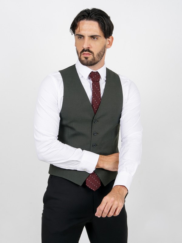 Chaleco clsico liso slim fit vegan fabric