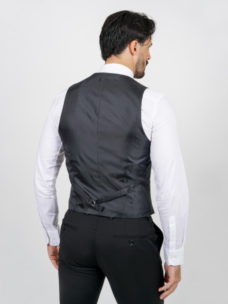 Colete clássico liso slim fit vegan fabric Colete clássico liso slim fit vegan fabric