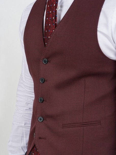 Colete clássico liso slim fit vegan fabric Colete clássico liso slim fit vegan fabric