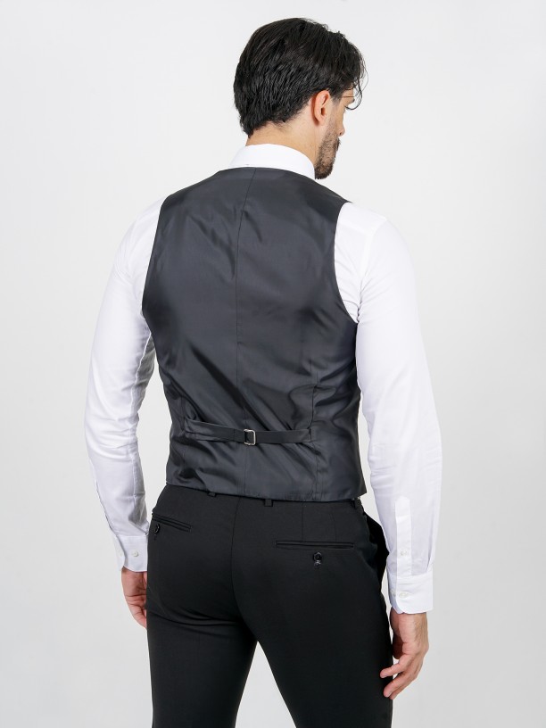 Plain slim fit waistcoat vegan fabric Plain slim fit waistcoat vegan fabric