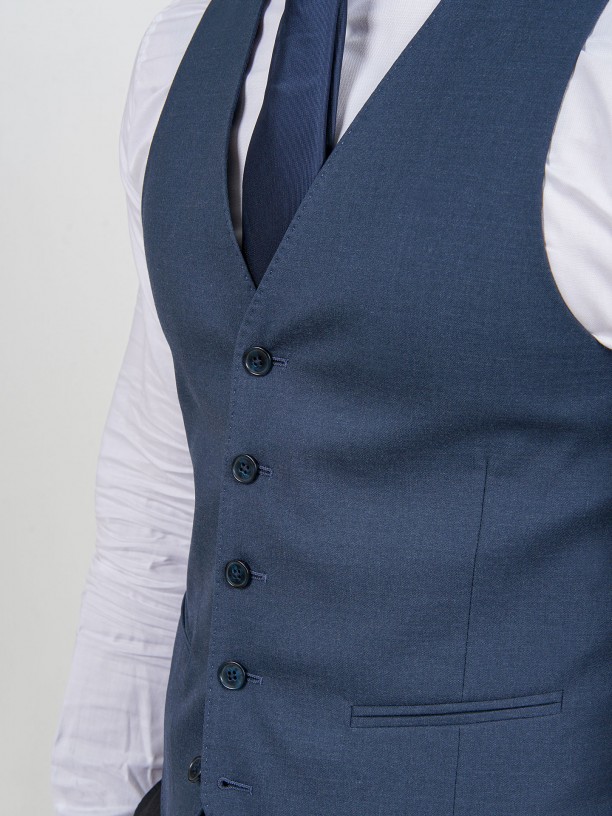 Plain slim fit waistcoat vegan fabric Plain slim fit waistcoat vegan fabric