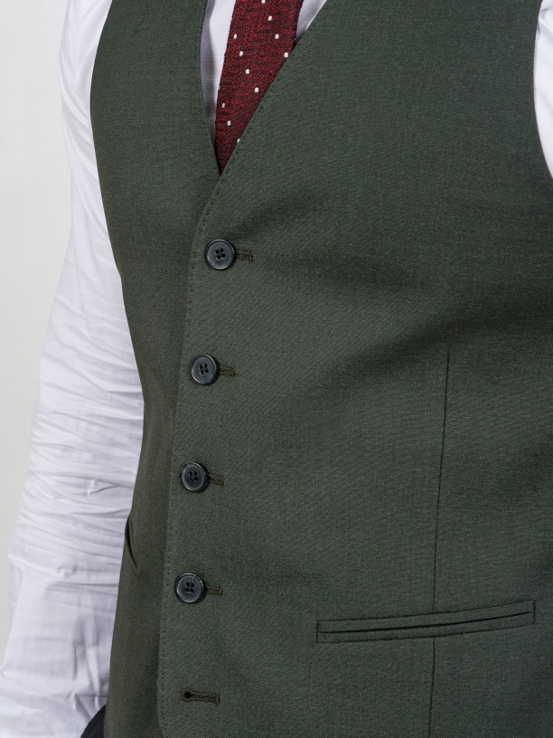 Plain slim fit waistcoat vegan fabric Plain slim fit waistcoat vegan fabric