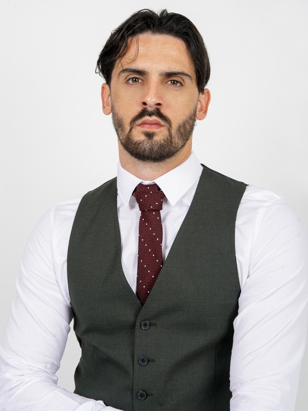 Chaleco clásico liso slim fit vegan fabric Chaleco clásico liso slim fit vegan fabric