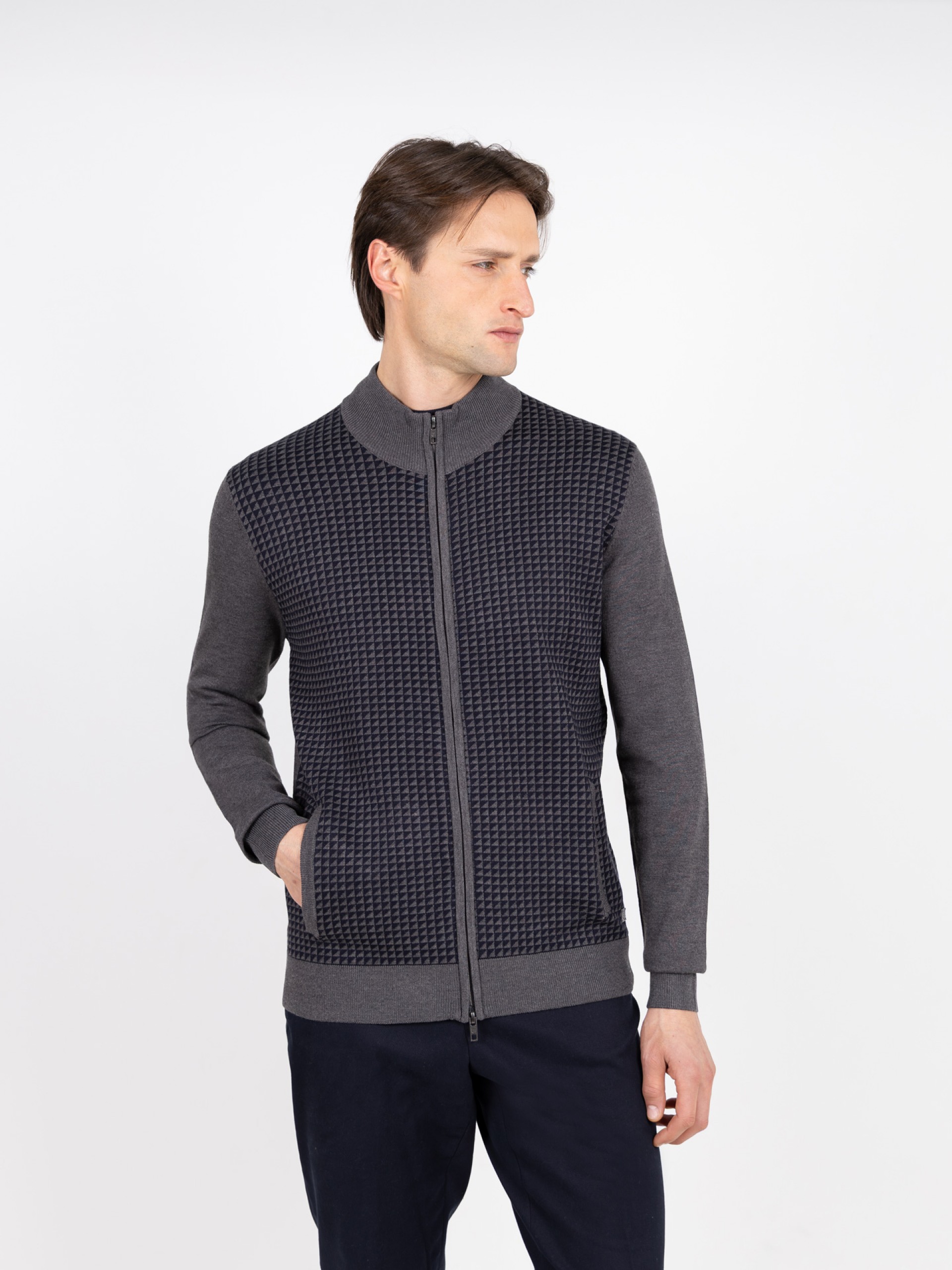 Casaco de malha com padrão