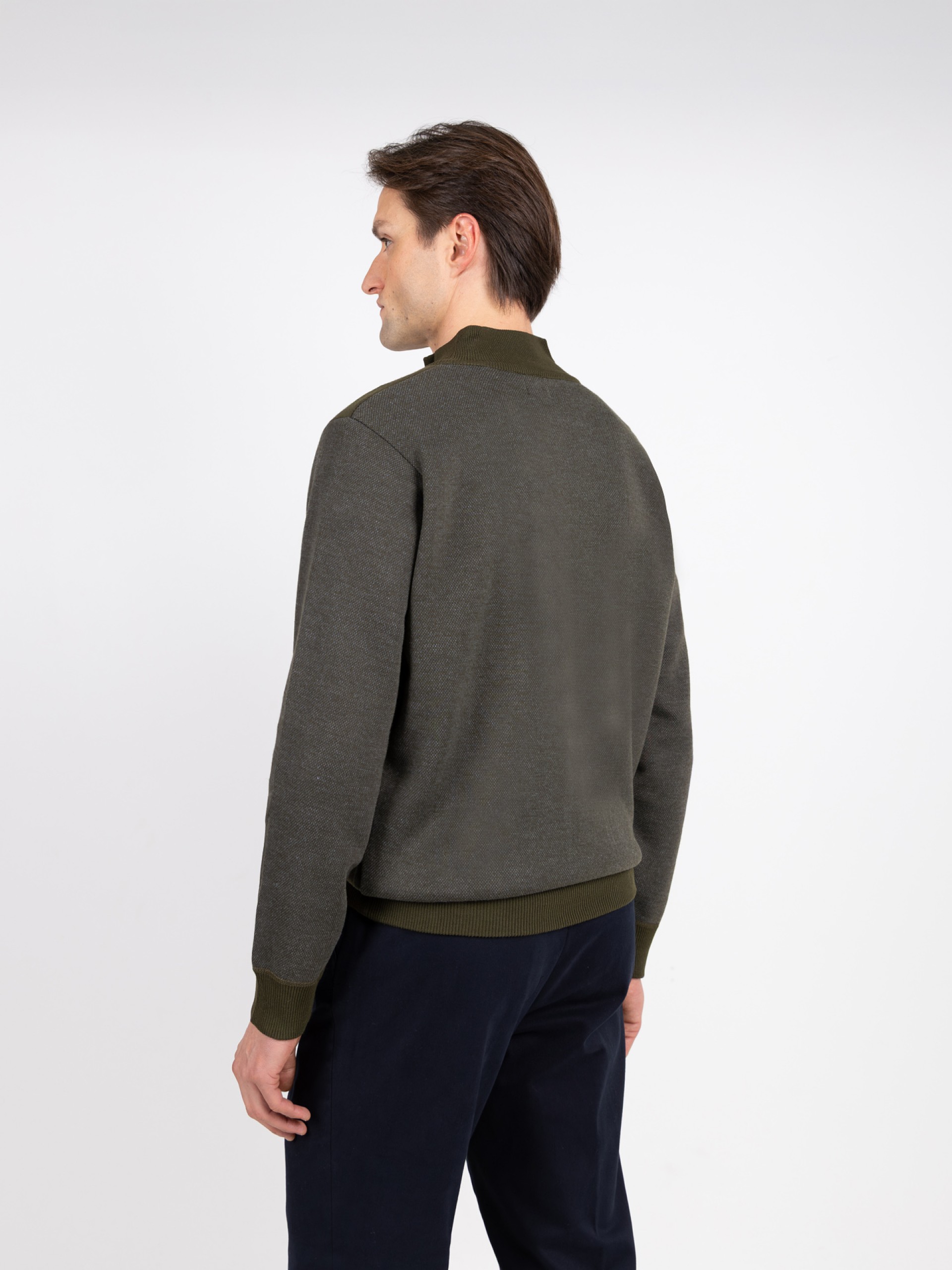 Sudadera polar de medio cierre con micropatrón