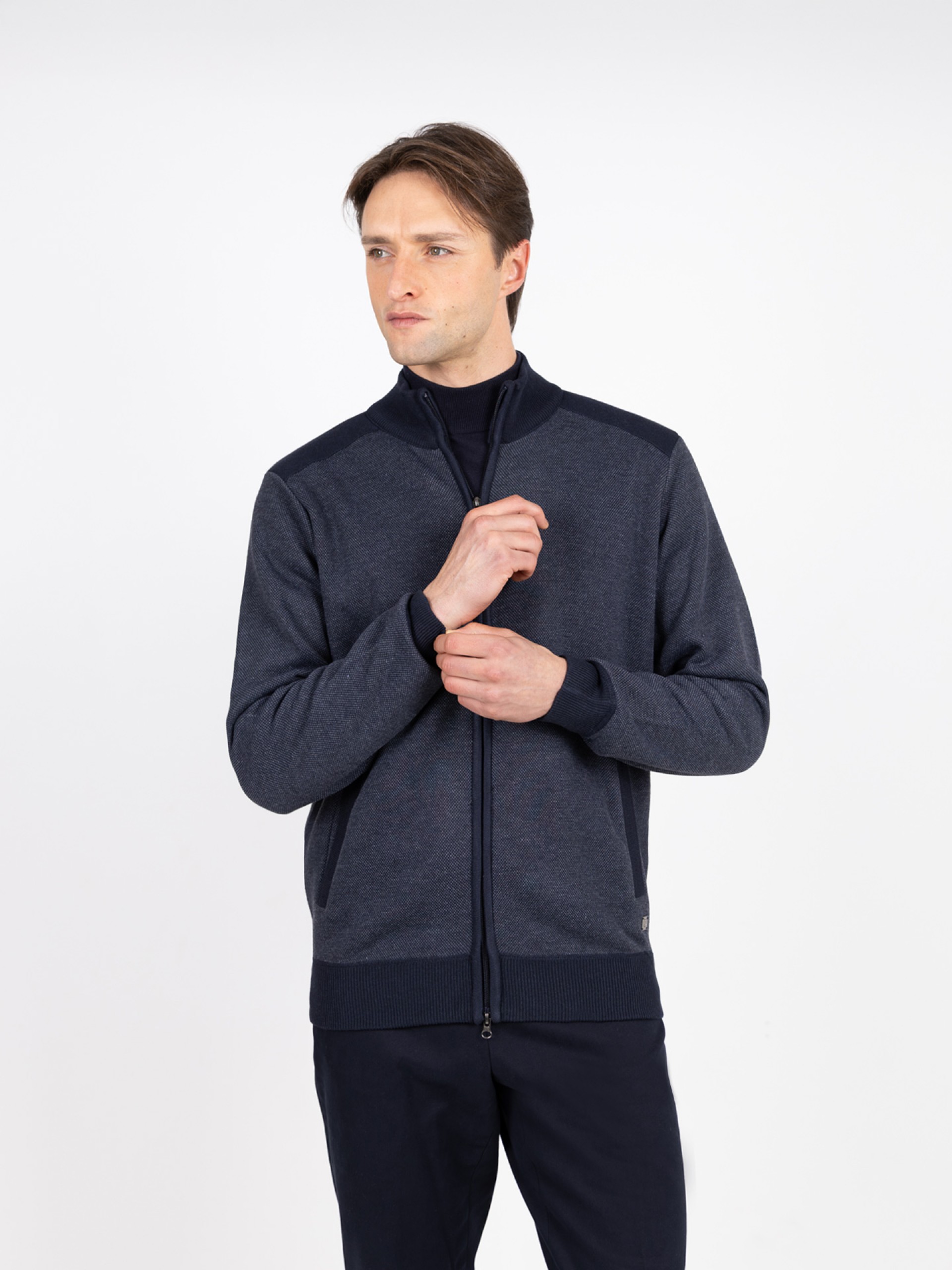 Patterned fleece knit jacket