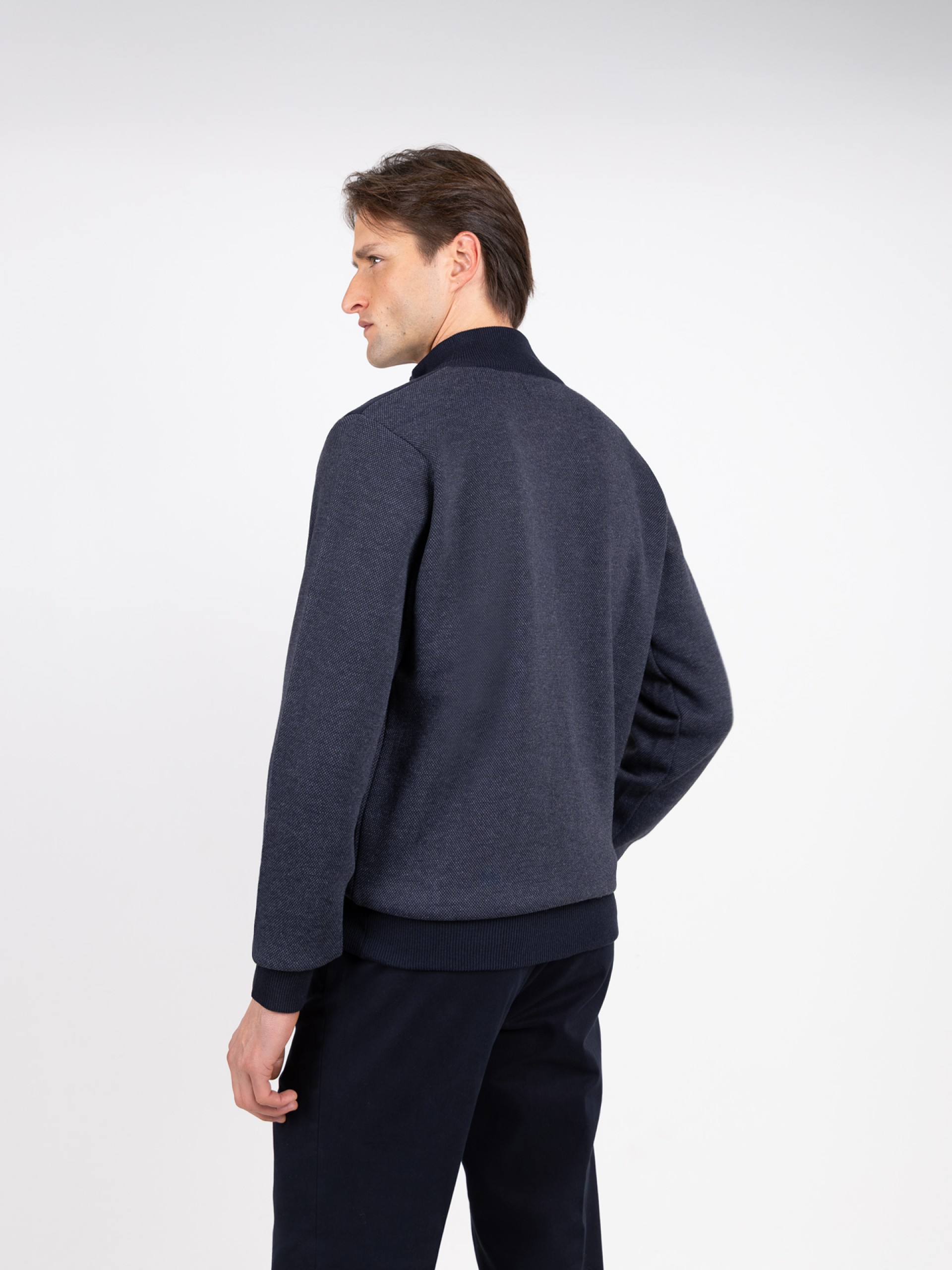 Patterned fleece knit jacket