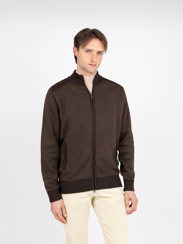 Casaco de malha polar com padrão Casaco de malha polar com padrão