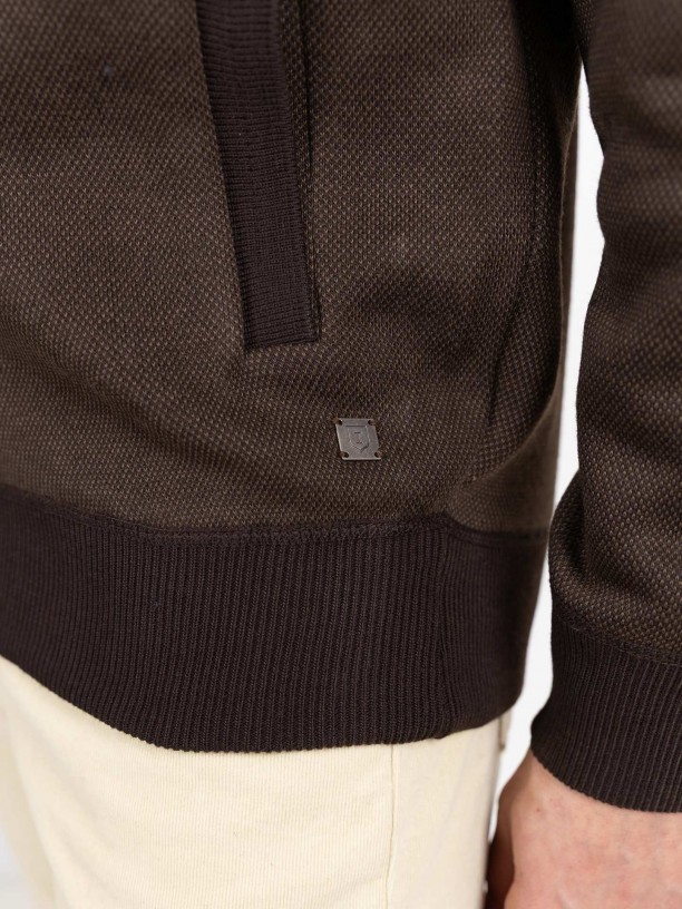 Casaco de malha polar com padrão Casaco de malha polar com padrão