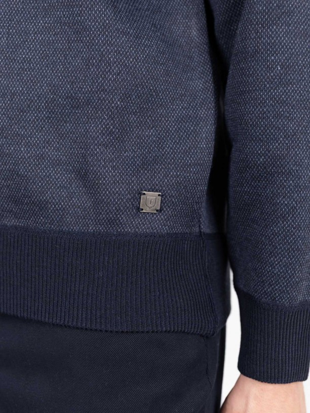 Malha de meio fecho polar com micro padrão Malha de meio fecho polar com micro padrão